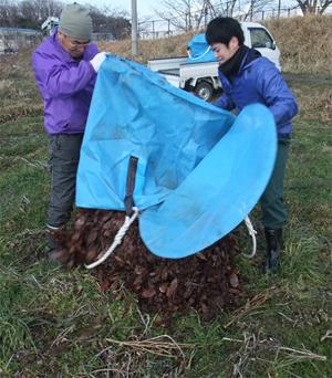 里守隊活動　土曜隊　落ち葉